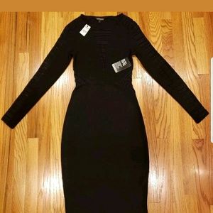 Express Women's Lace Stretch Long Sleeve Dress